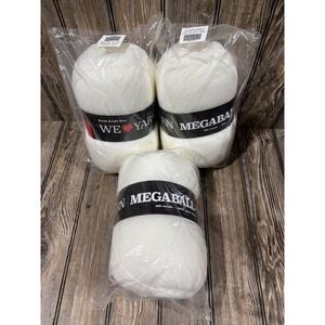 Lot of 3 New We Love Yarn Megaball 400g Colour 401 White